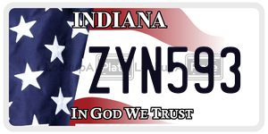 ZYN593 license plate in Indiana