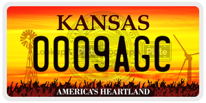 0009AGC  license plate in KS