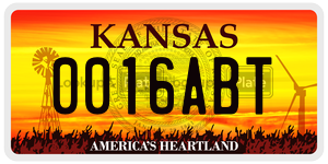 0016ABT  license plate in KS