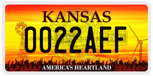0022AEF  license plate in KS