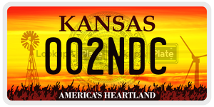 002NDC  license plate in KS