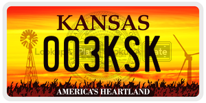 003KSK  license plate in KS