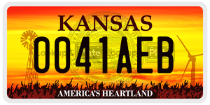 0041AEB  license plate in KS