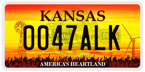 0047ALK  license plate in KS