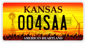 004SAA  license plate in KS