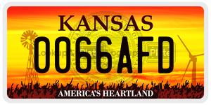 0066AFD  license plate in KS