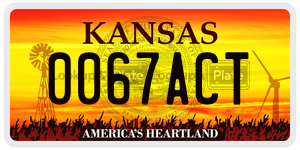0067ACT  license plate in KS