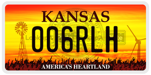 006RLH  license plate in KS