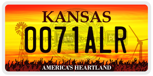 0071ALR  license plate in KS