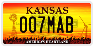 007MAB  license plate in KS