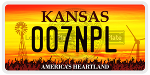 007NPL  license plate in KS