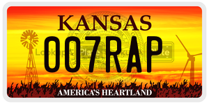 007RAP license plate in Kansas