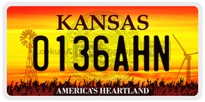0136AHN  license plate in KS