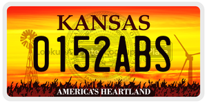 0152ABS  license plate in KS