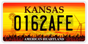 0162AFE  license plate in KS