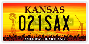 021SAX  license plate in KS