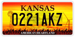 0221AKZ  license plate in KS
