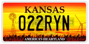 022RYN  license plate in KS