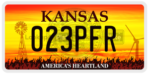 023PFR  license plate in KS