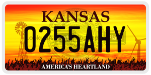 0255AHY  license plate in KS