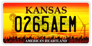 0265AEM  license plate in KS
