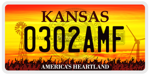 0302AMF  license plate in KS