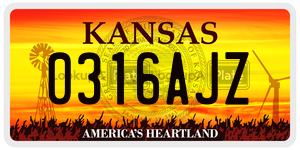 0316AJZ  license plate in KS