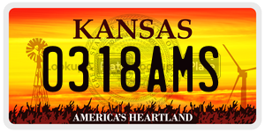 0318AMS  license plate in KS