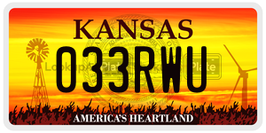 033RWU  license plate in KS