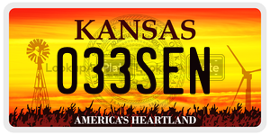 033SEN  license plate in KS