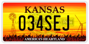 034SEJ license plate in Kansas