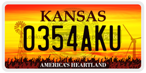 0354AKU  license plate in KS