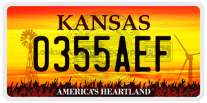 0355AEF  license plate in KS