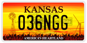 036NGG  license plate in KS