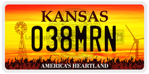 038MRN  license plate in KS