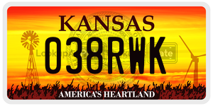 038RWK  license plate in KS