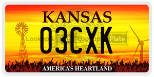 03CXK license plate in Kansas