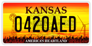 0420AED  license plate in KS