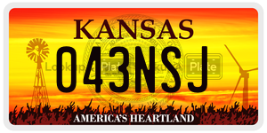 043NSJ  license plate in KS