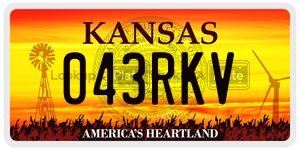 043RKV license plate in Kansas