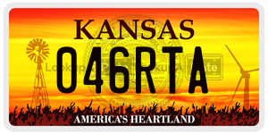 046RTA  license plate in KS