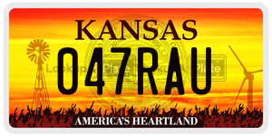 047RAU  license plate in KS