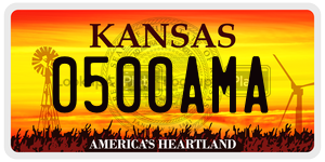 0500AMA  license plate in KS