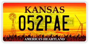052PAE  license plate in KS