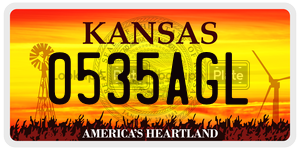 0535AGL  license plate in KS