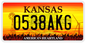 0538AKG  license plate in KS