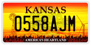 0558AJM  license plate in KS