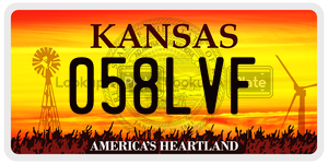 058LVF  license plate in KS