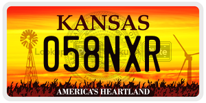 058NXR  license plate in KS