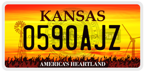 0590AJZ  license plate in KS
